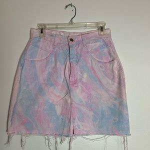 Vintage tie-dye denim skirt